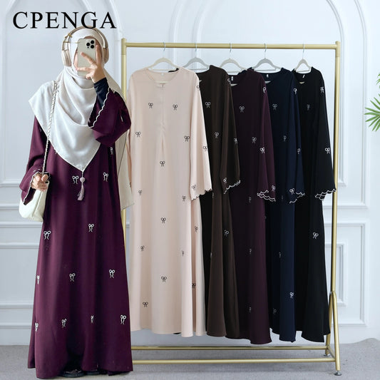 Luxus Dubai Schmetterling Stickerei Abaya Muslimische Frauen Modest Kleid Islamischen Femme Urlaub Outfit 2025, Mode Türkei Kaftan Robe