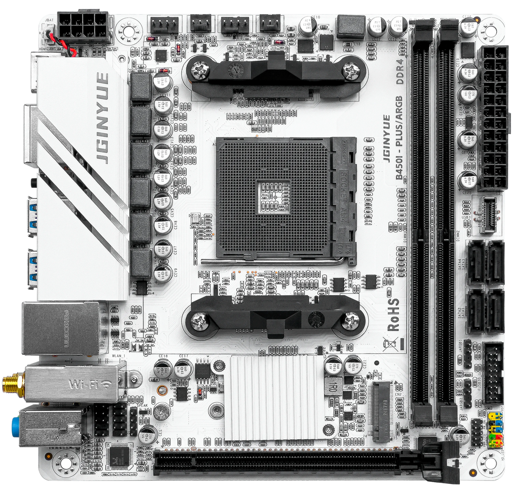 JGINYUE ITX AMD AM4 B450 ARGB Computer Motherboard supports DDR4 desktop RAM AM4 CPU slot NVME NGFF M.2 USB 3.0 VGA for Ryzen5.
