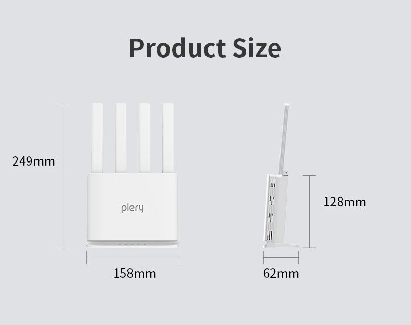 PLERY WiFi6 300Mbps 4G LTE CAT4 Outdoor Router Insert a Sim 2.4Ghz Wifi signal Router Wireless Extender amplifier plug and play