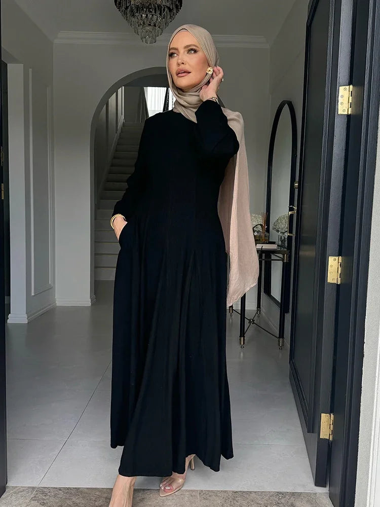 Muslimische Abaya Frauen Kleider Solide Schlank Jalabiya Eid 2025, Ramadan Marokko Islam Vestidos Largos Arabische Lange Robe Dubai Abayas Kaftan.