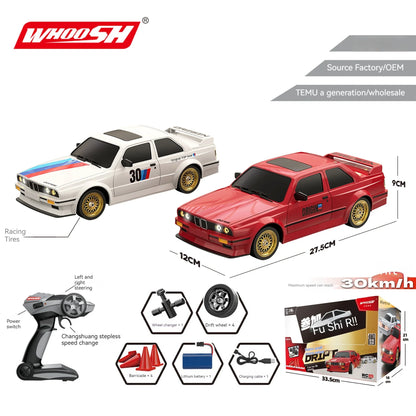 New Rc Car Four-Wheel Drive 1:16 Retro E30 Sports Car Remote Control Car 4wd 30km/H High Speed Drift Car 2.4g Cvt Rc Car Toy Boy.