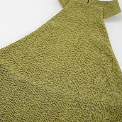 Tuularose Hanging Green Pants Set Sleeveless Backless Personality Temperament Commuter Two-piece Set Summer New Women Pants Set.