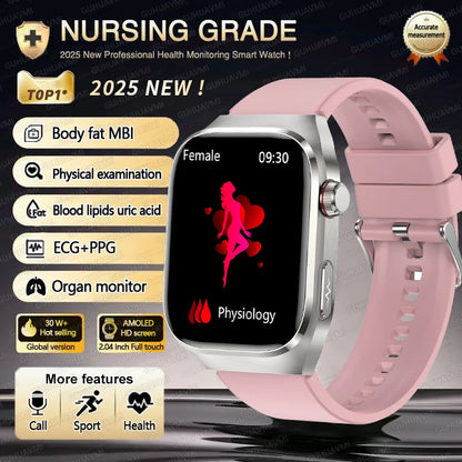 2025 New For Huawei Three highs Blood Pressure Smartwatch ECG Uric Acid Heart Rate Clock Body Analysis Health Monitoring Watches
