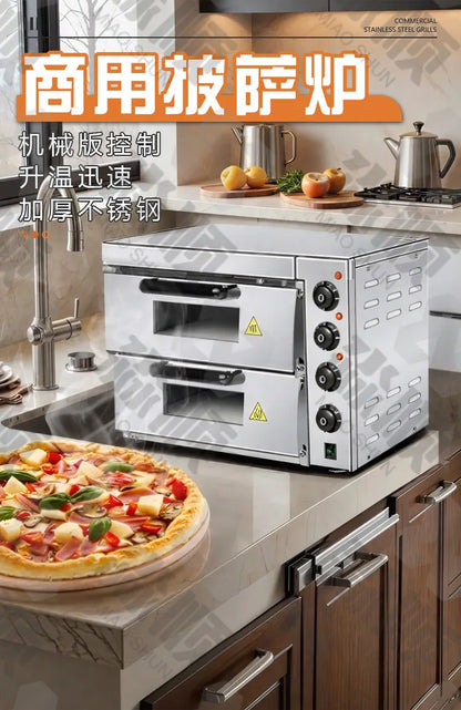 Pizzaofen aus Edelstahl, Ofen mit fester Temperatur und Timing