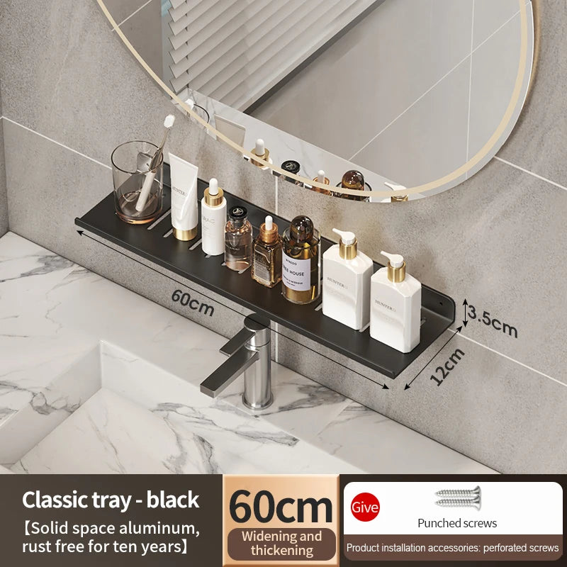 Badezimmerregal, Badezimmerregal, Toilettenlagerregal, Toilette, Küchenraum, Aluminium, zum Aufhängen an der Wand, stanzfreies Regal