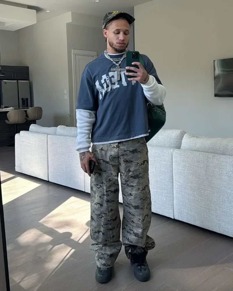 Street Fashion New Letter Printed Cotton Round Neck Long Sleeve T-shirt Men Y2k Trendy Brand Casual Loose Oversized Top Women.