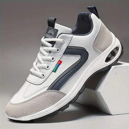 Men's Trendy Sports Shoes Lightweight Breathable Modern Non Slip Shoes Suede Detailing Outdoor Stylish Daily Wear Men Sneakers.