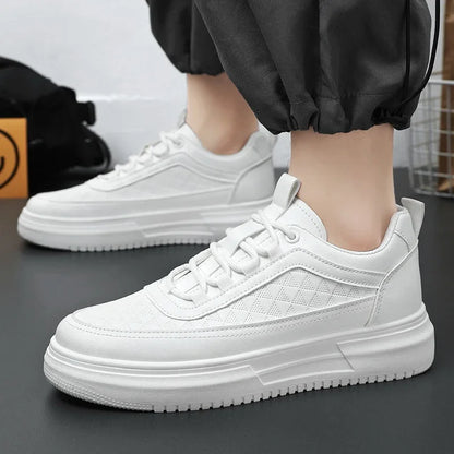 Fashion White Men Casual Sneakers Outdoor Platform Runing Shoes Breathable Mens Sport Shoes Light Walking Shoes Tennis Shoes