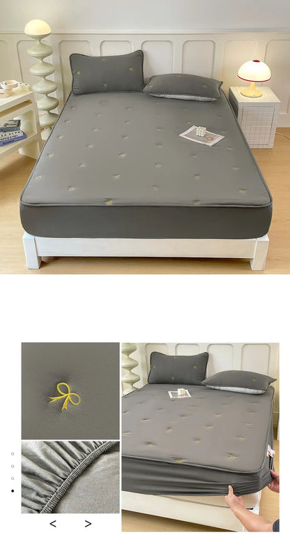 Thicken Bedspread Elastic Bed Cover Simple Style Bed Linen Queen/King Size Mattress Covers 매트리스 커버	 (No Pillowcase).