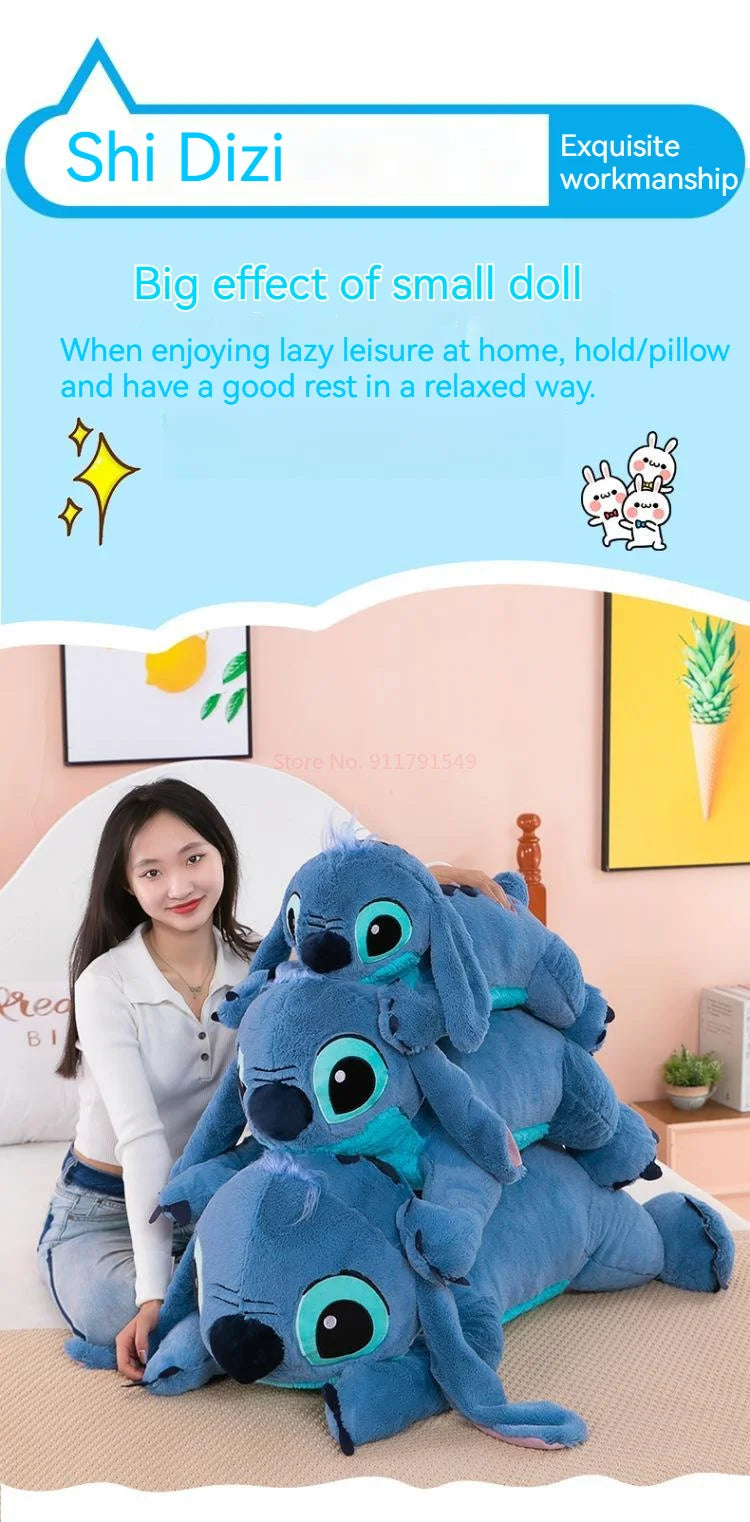 45-80cm Lilo & Stitch Disney Plush Doll Big Stuffed Animals Toys Pillow for Sleep Children Birthday Gift Valentine's Day Present.