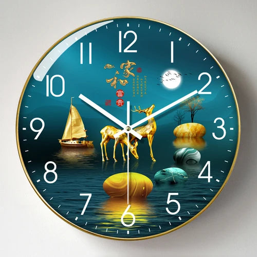 Wanduhr, Wohnzimmer mit Kalender, Zuhause, modisch, einfach, modern, Wanduhr, 2023, neuer Stil, stumm, Licht, Luxus