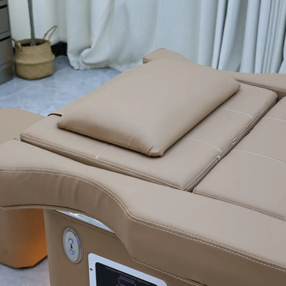 Elektrisches Lift-Shampoo-Bett, All-in-One-SPA-Salonmöbel mit Massage- und Wassercirculation, Waschbecken, Kopfbegasung und Fußbad