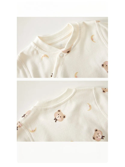 Newborn Baby Base Shirt+pants 2-piece Set Autumn and Winter Cartoon Pure Cotton Top+pants 0-18M Newborn Baby Pajamas.