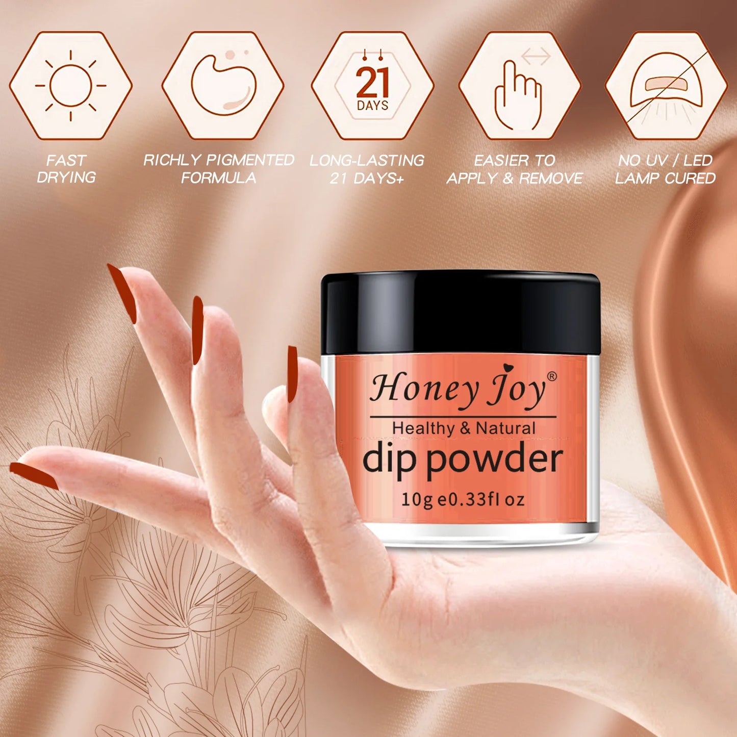 6 colors Dip Powder Set Brown Coffe Color Nail Powder Dipping Nail Powder Nail Art Manicure DIY Salon No Need Lamp Cure.