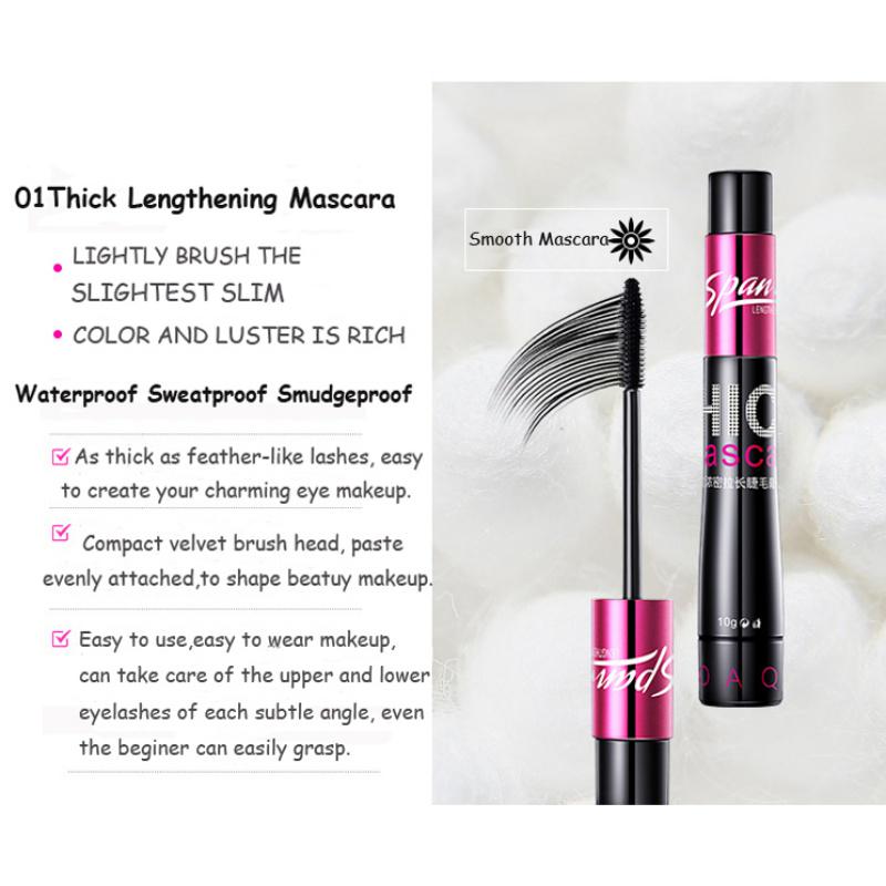Sweatproof Mascara and Silk Fiber Set Grafting Mascara Set Moisturizing Liquid Curls Thick Eyelashes.