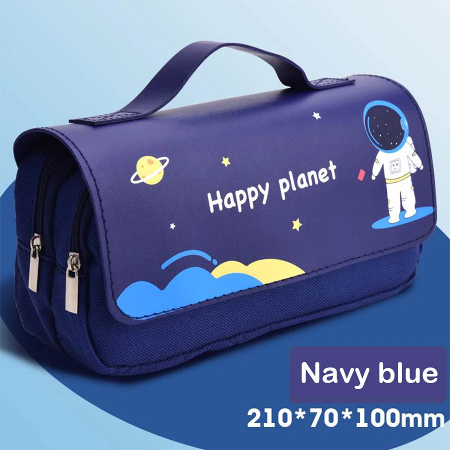 Kawaii Federmäppchen, großes Fassungsvermögen, Astronautenbeutel, wasserdicht, waschbar, Leder, Stiftbox, Schule, Bürobedarf, Schreibwaren.