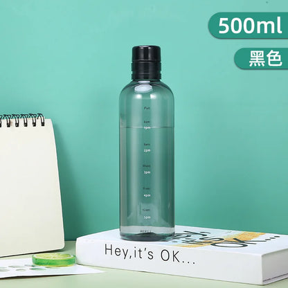 water bottle High-value colorful time scale cup red cute drinking water target bottle ins simple water cup my gourd man bottles