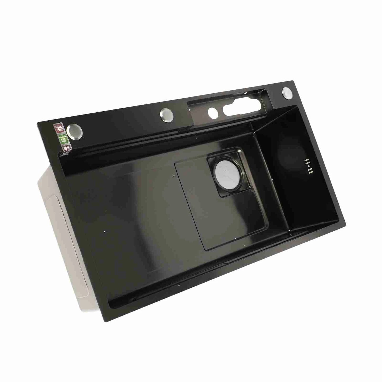 Professionelle intelligente Küchenspüle aus Edelstahl, verdickte gebürstete Oberfläche, großes Fassungsvermögen, Waschbecken mit Digitalanzeige, Küchenspüle