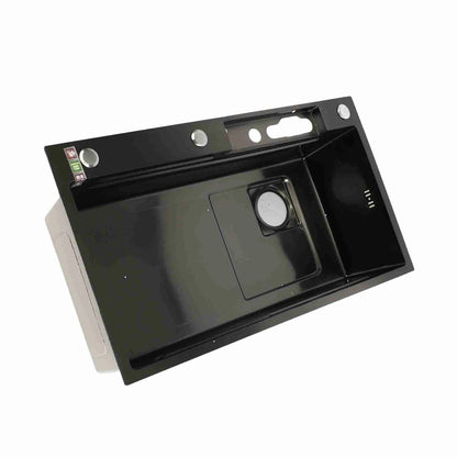 Professionelle intelligente Küchenspüle aus Edelstahl, verdickte gebürstete Oberfläche, großes Fassungsvermögen, Waschbecken mit Digitalanzeige, Küchenspüle