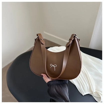 Bowknot Armpit Bag Korean Underarm Bag Luxury PU Leather Y2K Handbag Girls Shoulder Bag.