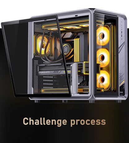 JONSBO BO400 ATX Desktop Case Aluminum Side View Sea View Room Chassis Supports 360 Water-cooled 10 Fan Positions.