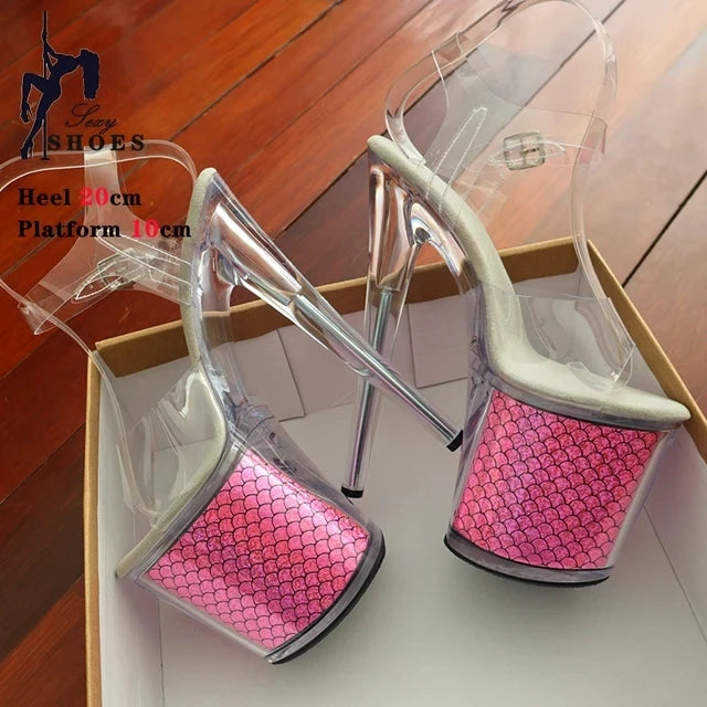 Platform sandals Girl shoes 20CM crystal Summer high heels ladies shoes on sale Pole Dance Pumps sandalias de mujer verano