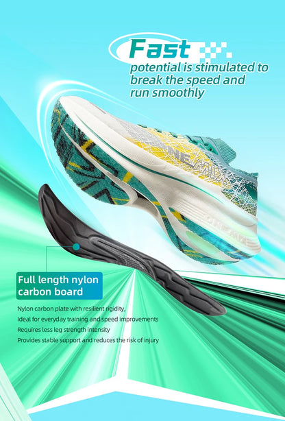 ONEMIX Marathon Carbon Plate Running Shoes Shock Absorption Ultra-light Sports Shoes Rebound Technology Outdoor Men Sneakers.