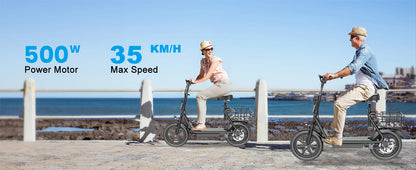 AOVOPRO EB1/EB1 PLUS 500W Electric Scooter 54.6V10.4Ah/22.5Ah Large Capacity Battery 45/100KM Long Range 35km/h 14Inch EScooter.