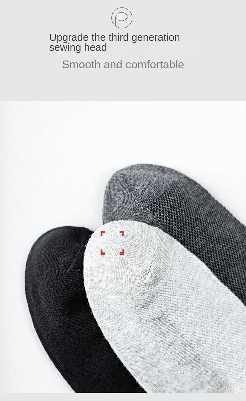 10 Pairs Men's Breathable Mesh Summer Short Socks, Sports Versatile Cotton Socks at Discount Price Sports and Casual Wear.