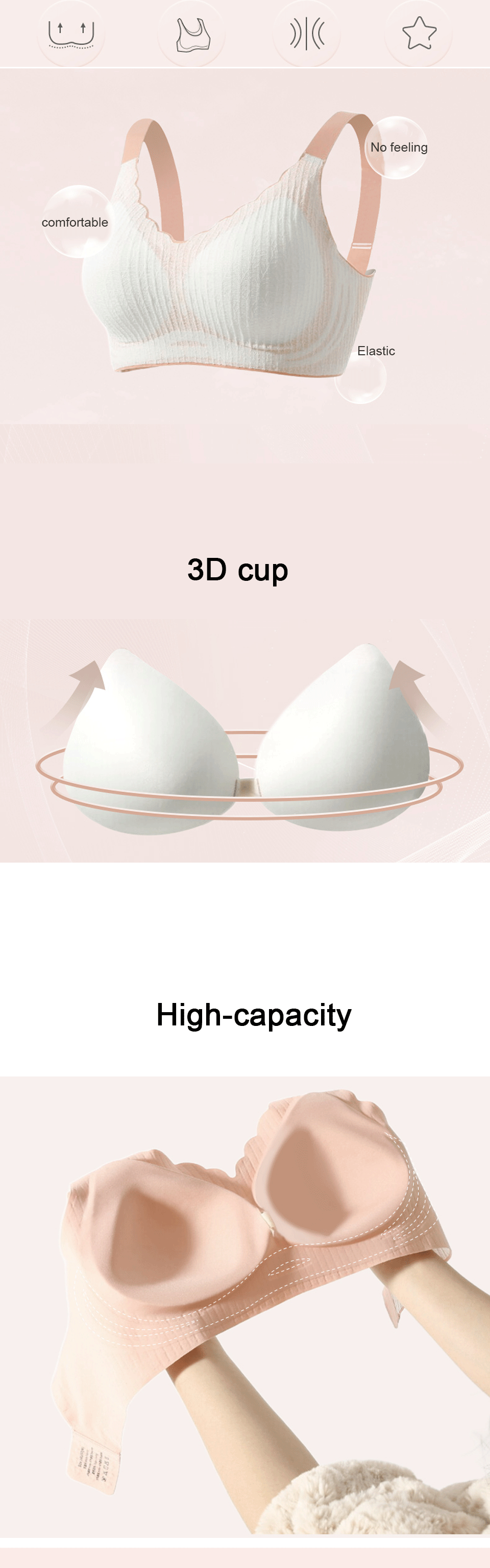 FallSweet Plus Size Bra Active Bras for Women Comfort Seamless Bralette Push Up Sport Brassiere Sexy Intimate Lingerie.