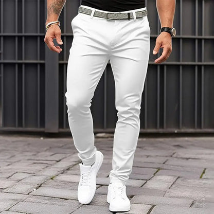 Männer Einfarbig Anzug Lange Hosen Mid-rise Schräg Taschen Zipper Fly Slim Fit Business Büro Hosen Feine Nähen hosen Arbeitskleidung