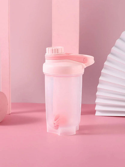 1pc 16.9oz/500ml Shaker Protein Bottle Powder Shake Cup Water Bottle Plastic Mixing Cup Body Building Exercise Bottle.