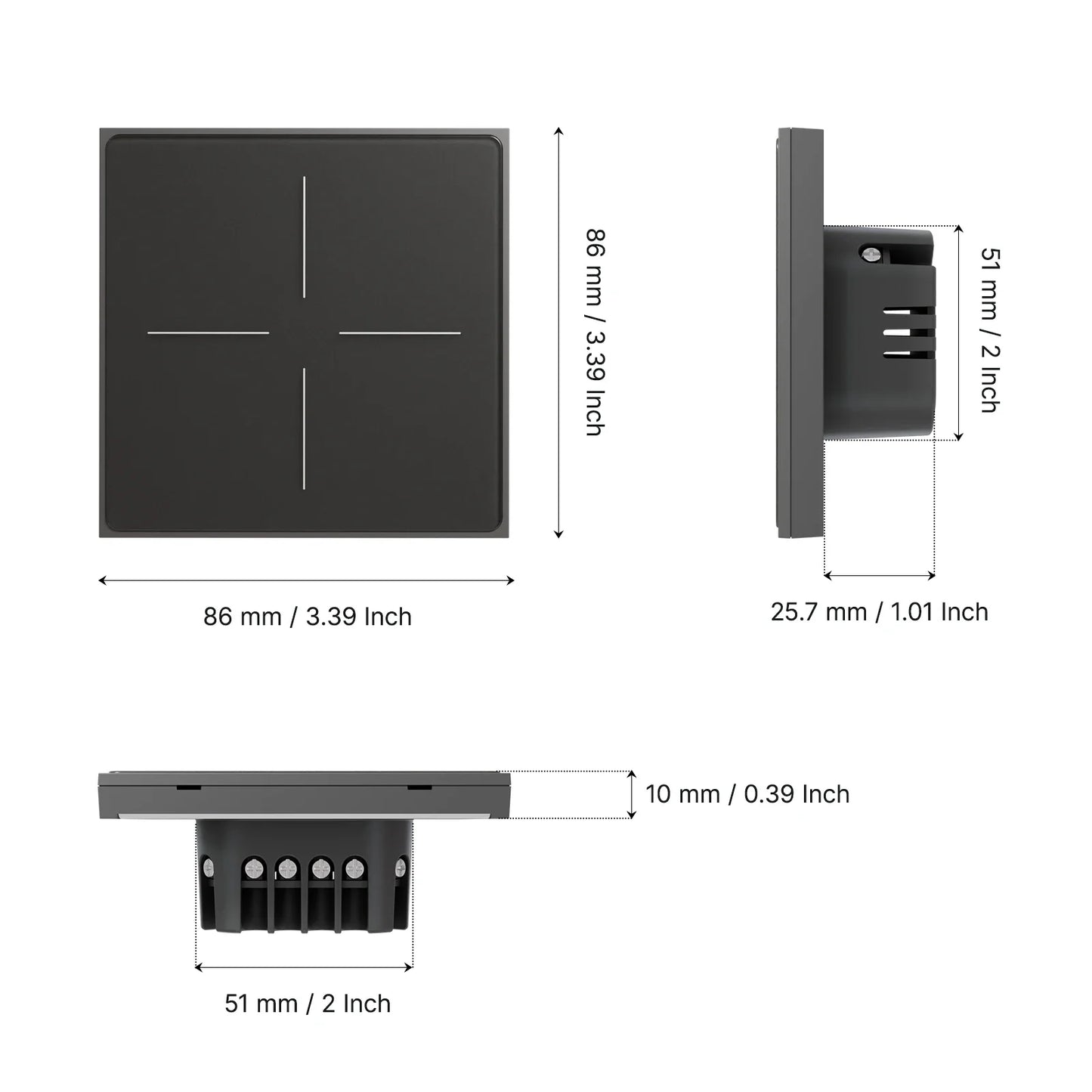 MOES Tuya ZigBee Star Feather Series Smart Touch Switch mit neutraler Lichtszene 2in1 APP-Fernbedienung mit Alexa Google Home
