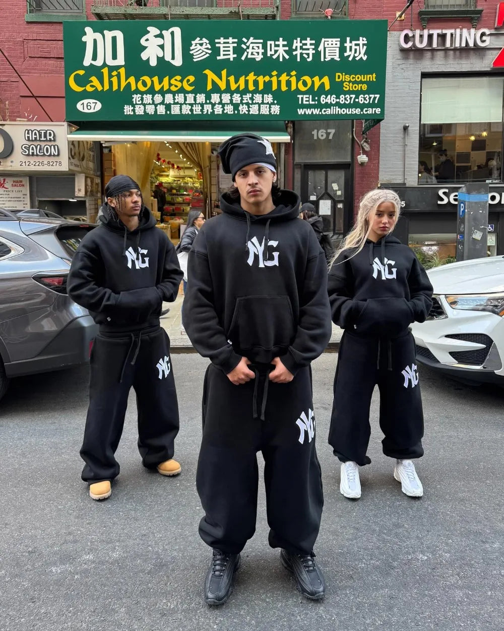 Harajuku Hip Hop Y2k Tracksuit Men Letter Print Black Two-piece Set Men Clothes Zipper Hoodie Baggy Sweatpants Casual Streetwear.