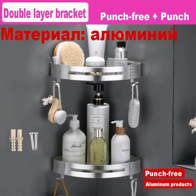 1/2/3 Schichten Eckduschregal Badezimmer Shampoo Duschregal Halter 304 Edelstahl Schlagfrei Küchenstativ Eckständer