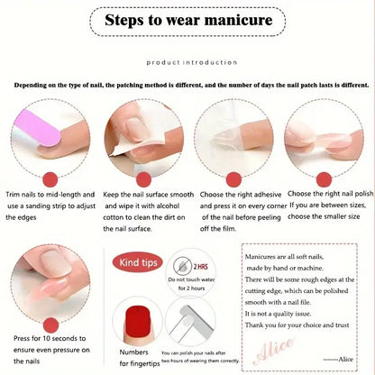 Glossy Press on Nails Set Short Oval Shiny Gradient French Nail Art Design Reusable Full Cover Fake Nails with Glue for Girls.