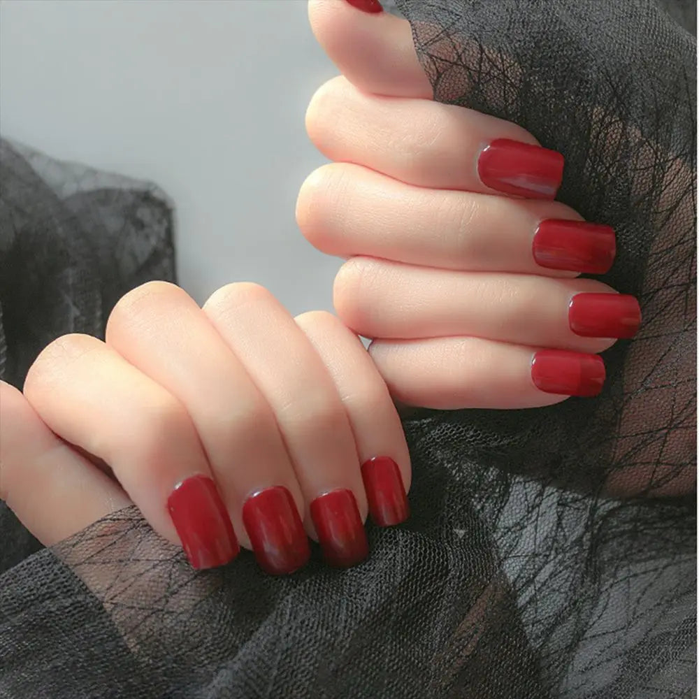 20Styles Solid Color Square Head False Nail Tip Wearable Fake Nails Artificial Nail Tips Full Cover Press On Nails Manicure Tool.