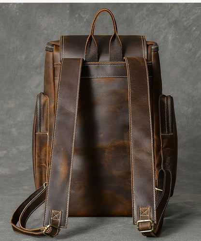 Vintage Crazy Horse Echtes Leder Rucksack Männer Leder Bagpack Klettern Rucksack männlichen Große Wandern Rucksack M814.