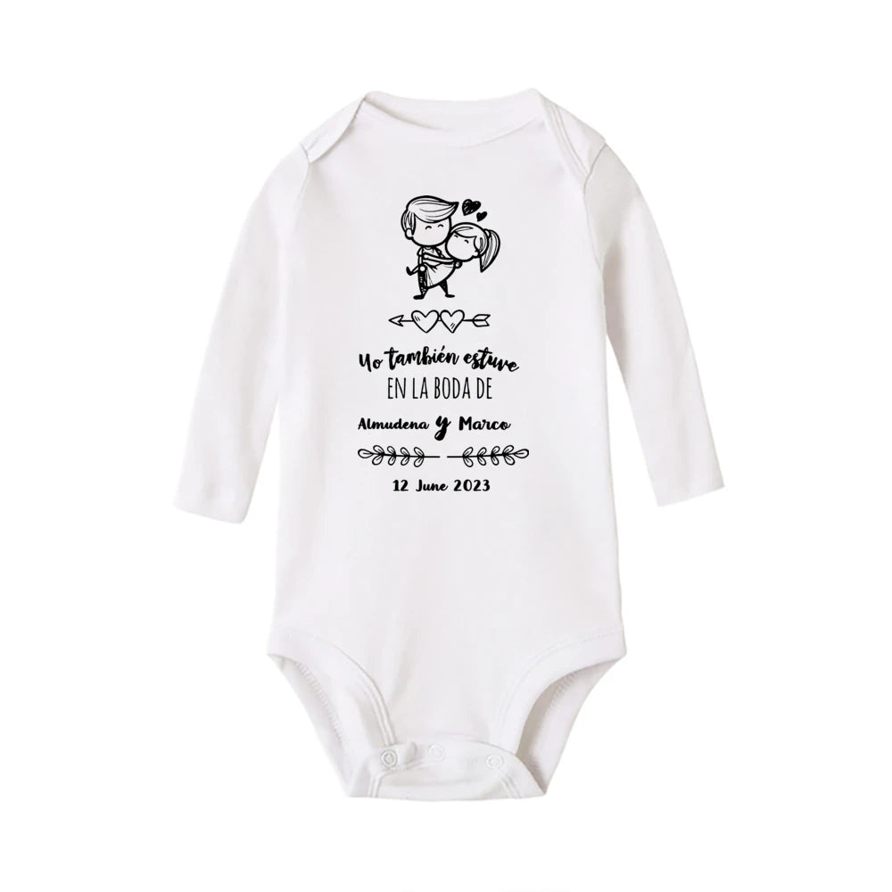 Personalisierter Baby-Body „I Also Attended The Wedding“, individueller Name, Baby-Overall, Hochzeit, Kleinkind, Kleinkind, Junge, Mädchen, Strampler, Outfits.
