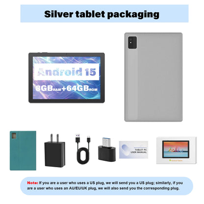 ANRY 2025 Android 15 IPS Display 10.1 Inch 8GB(4+4 Expand) RAM+64GB ROM Tablet 5000Mah Dual Camera 5GWifi A523 Octa-core Tablets.