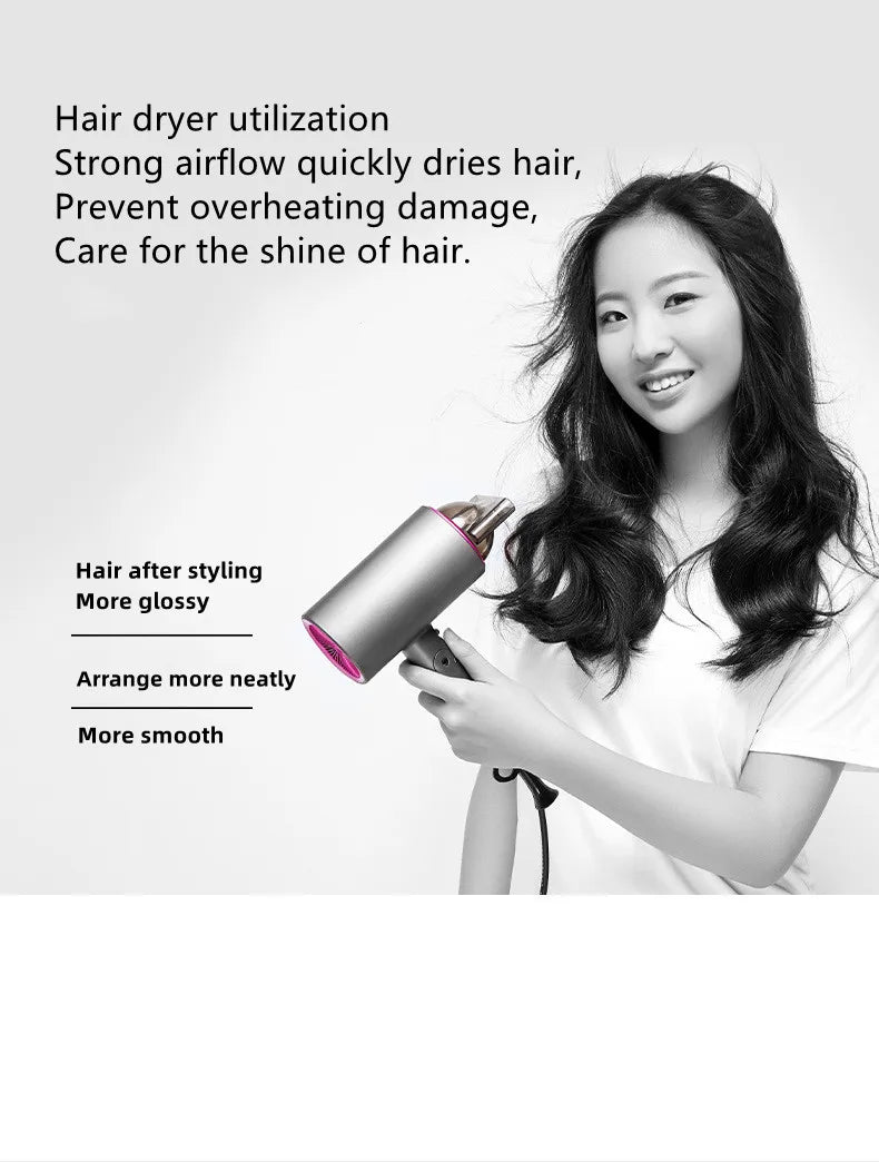 Professional Hair Dryer With High Air Volume And Quick Drying Negative Ion Hair Care EU/US/UK/AU Plug For Home Use Hair Dryer