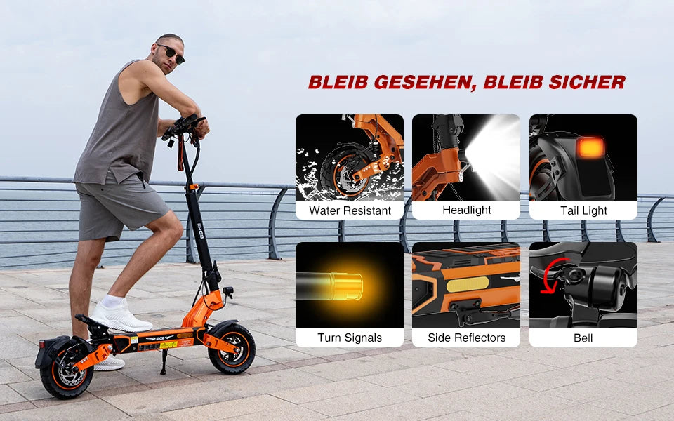 RCB electric scooter D7/D7 PRO ABE (premium version), NFC/ Turn Signal/APP, 500W Motor Peak 1600, 3 Speeds E Scooter for Adults.