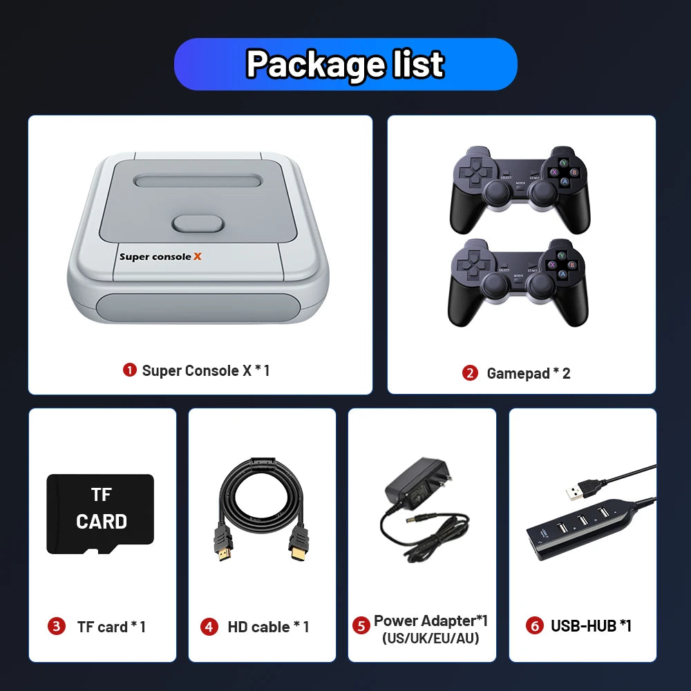 KINHANK Super Console X Game Box Retro Game Console 60000 Video Games for DC/MAME/Naomi with gamepads Game Player.