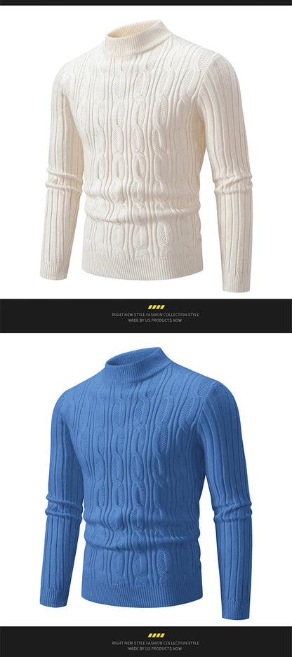 2023 Autumn  and Winter New Sweaters Warm Fit Knitted Sweaters Solid Color Casual Pullover Multiple Styles Sweater Men