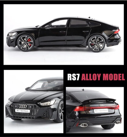 1:18 Key Remote Control Version AUDI RS7 Alloy Sports Car Model Diecast Metal Racing Vehicle Car Model Sound Light Kids Toy Gift.