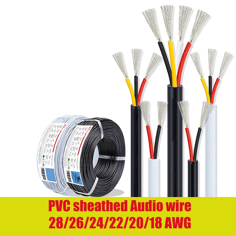 Electronic Wire 7 6 5 4 3 2 Core Sheathed Cable 28 26 24 20 18 22AWG Electrical Wire For Speaker LED Strip Solar Battery DIY.