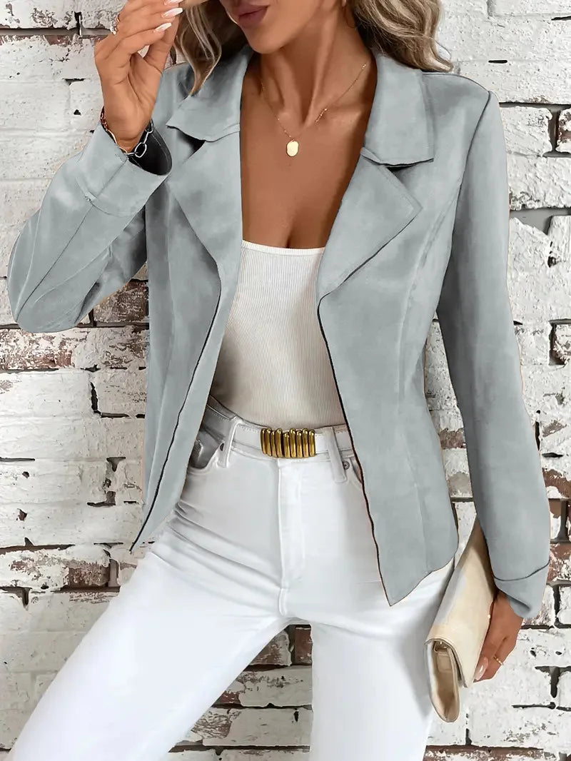 2025 mode Herbst Winter Neue Stil Modische Jacken Langarm Kerb Kragen Abnehmen Einfarbig Mantel Frauen Outer.