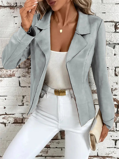 2025 mode Herbst Winter Neue Stil Modische Jacken Langarm Kerb Kragen Abnehmen Einfarbig Mantel Frauen Outer.