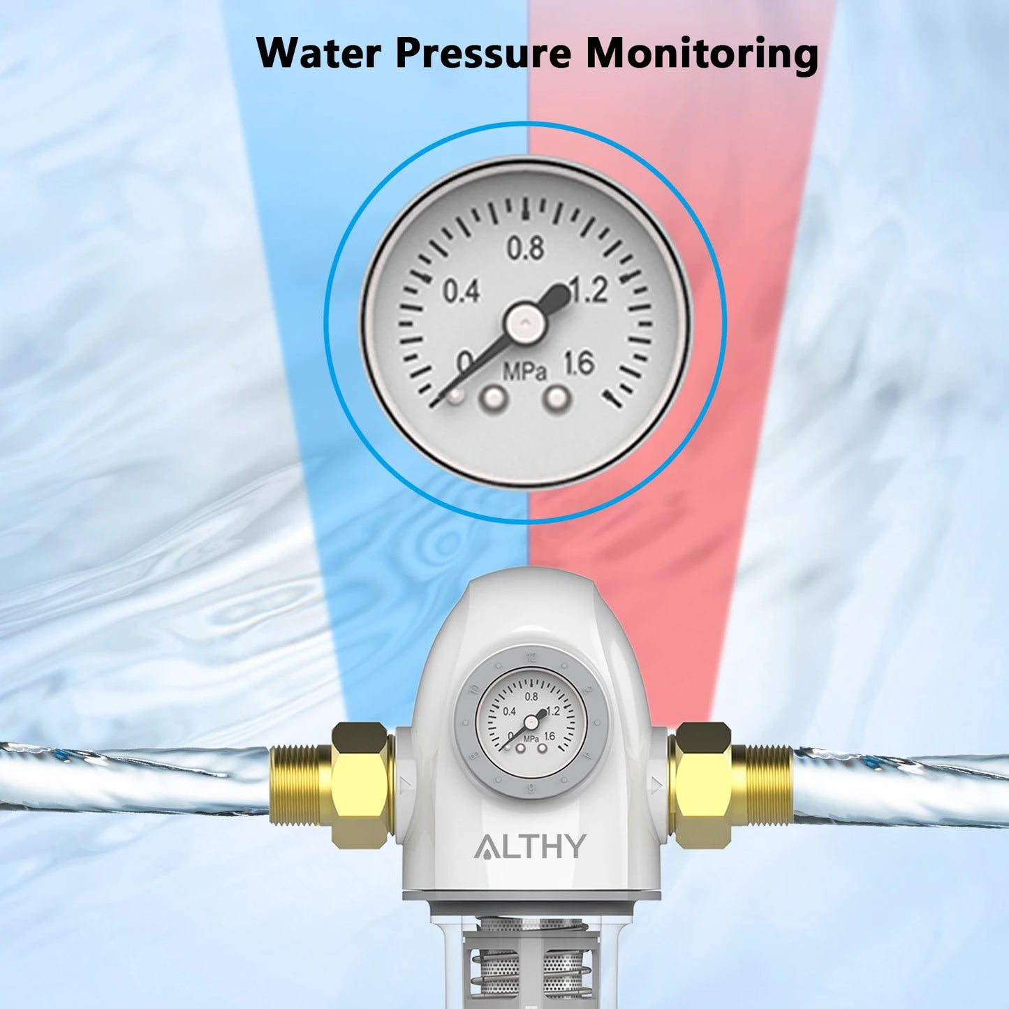 ALTHY PRE-AUTO2 Automatic Flushing Backwash Prefilter Spin Down Sediment Water Filter Central Whole House Purifier System.