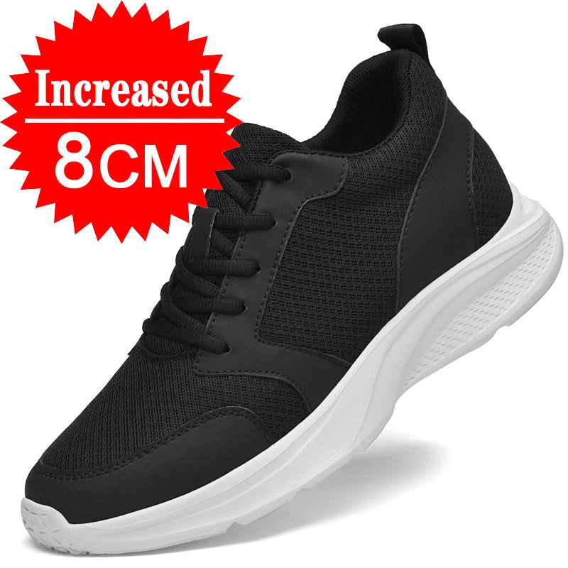 Men Elevator Shoes Height Increase Sneakers Shoes for Men 10cm Sports Casual Shoes Invisible Inner Heightening Shoes for Men 8cm